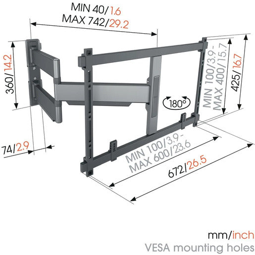 Vogel`s TV-Wandhalterung 55-100 Zoll schwenkbar, TVM 5845 Elite Vogel`s TV-Wandhalterung 55-100 Zoll schwenkbar, TVM 5845 Elite